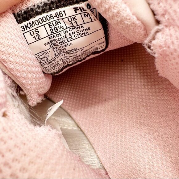 Fila Pink Toddler Athletic Trainers Sneakers Lace-up Low‎ Top Sz 12 - Picture 8 of 15
